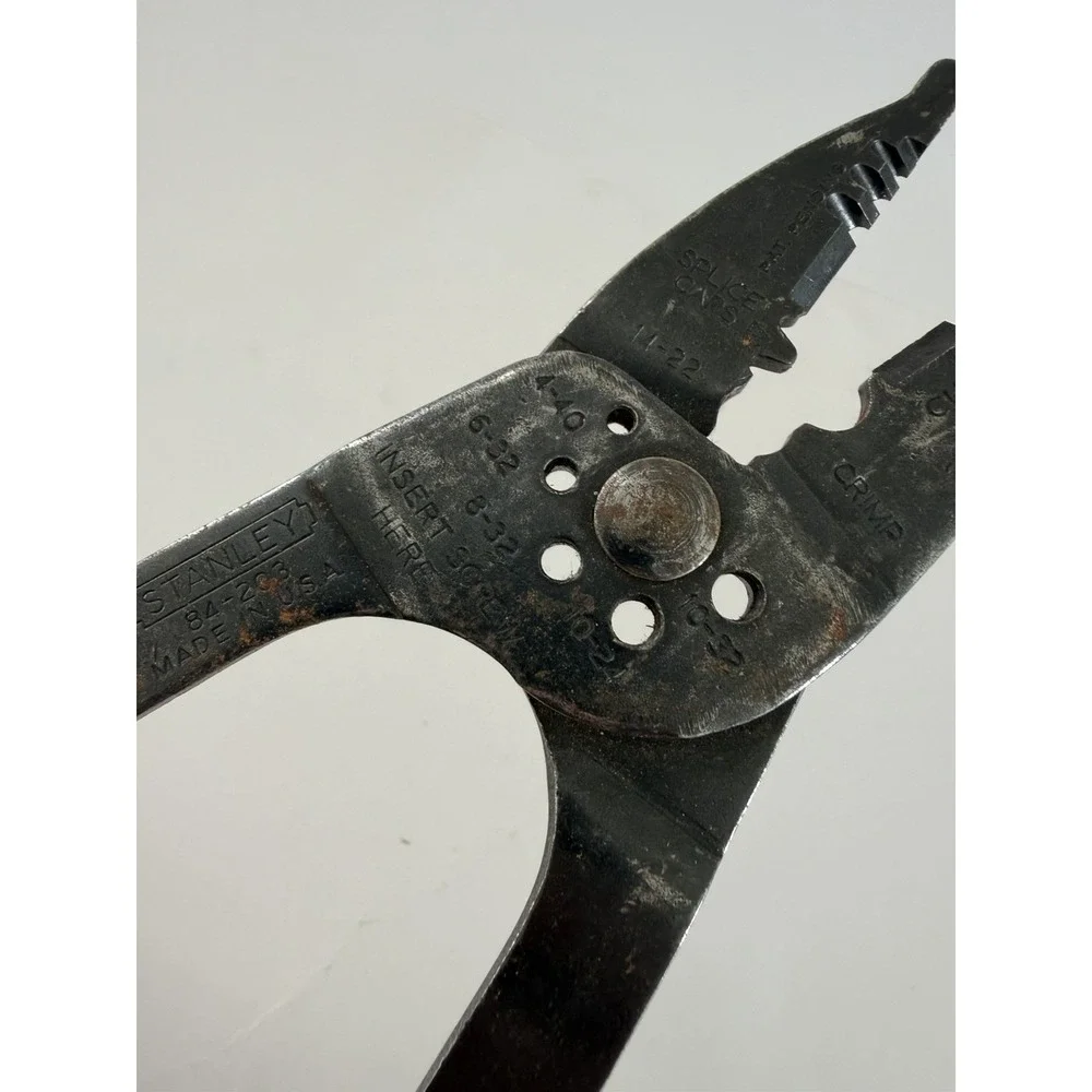Vintage Stanley 84-203 Electrician Tool Wire Stripper, Cutter, Crimper